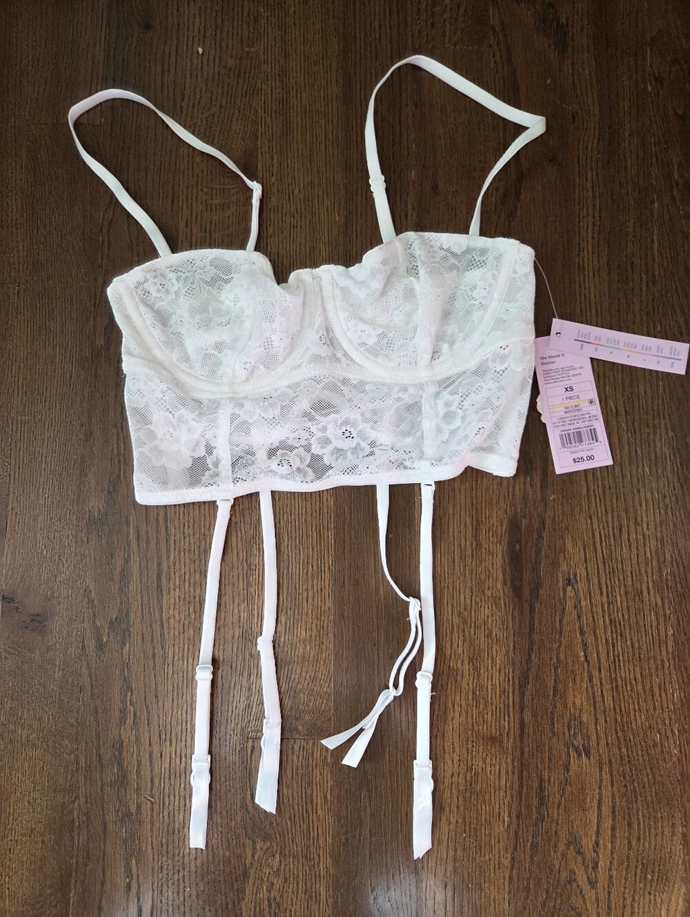 New Wild Fable Womens XS White Lace Underwire Bustier